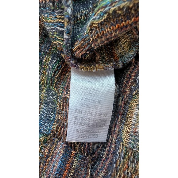 Vintage Raffi Linea Uomo Mens V-Neck Long Sleeve Y2K Sweater Multi Color Large - Picture 7 of 10